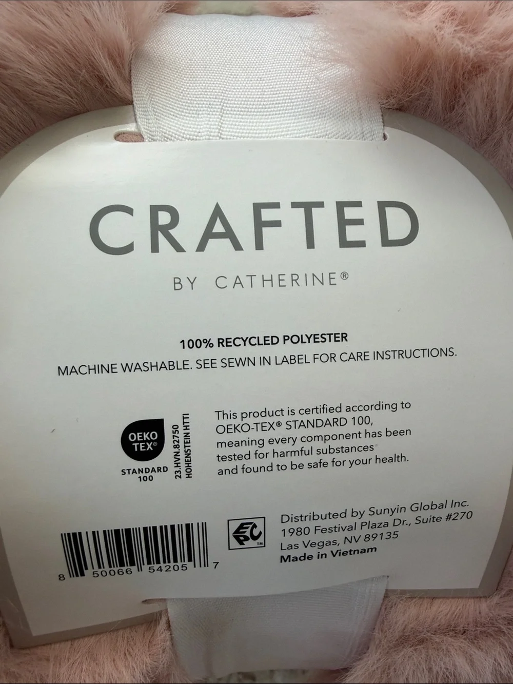 Catherines Blush Bubble Faux Fur Throw Blanket